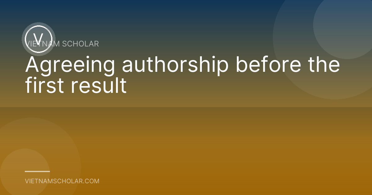 Agreeing authorship before the first result